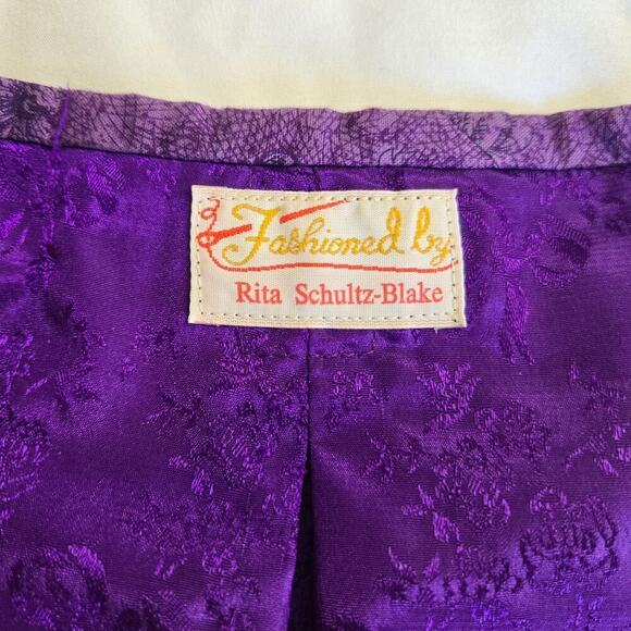 Rita Schultz-Blake Handmade Womens Patchwork Jacket in Purple Artsy Boho Cropped - Picture 6 of 11